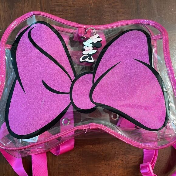 Minnie Mouse clear plastic pink bow mini back pack swim Dance bag Disney Store - Picture 5 of 8